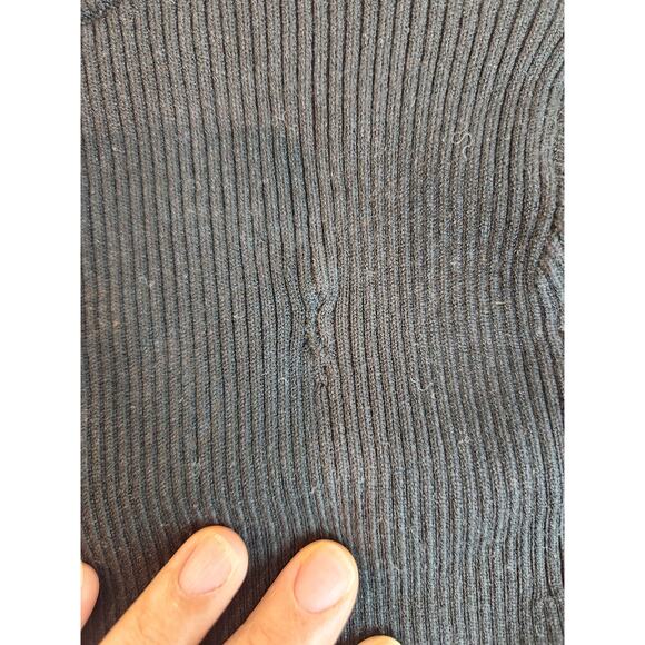 Intermix Black Ribbed Knit Crop Top S‎ – Stretchy, Repaired Flaw - Picture 7 of 7